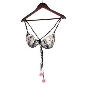 Victoria's Secret Black and Pink Bikini Top